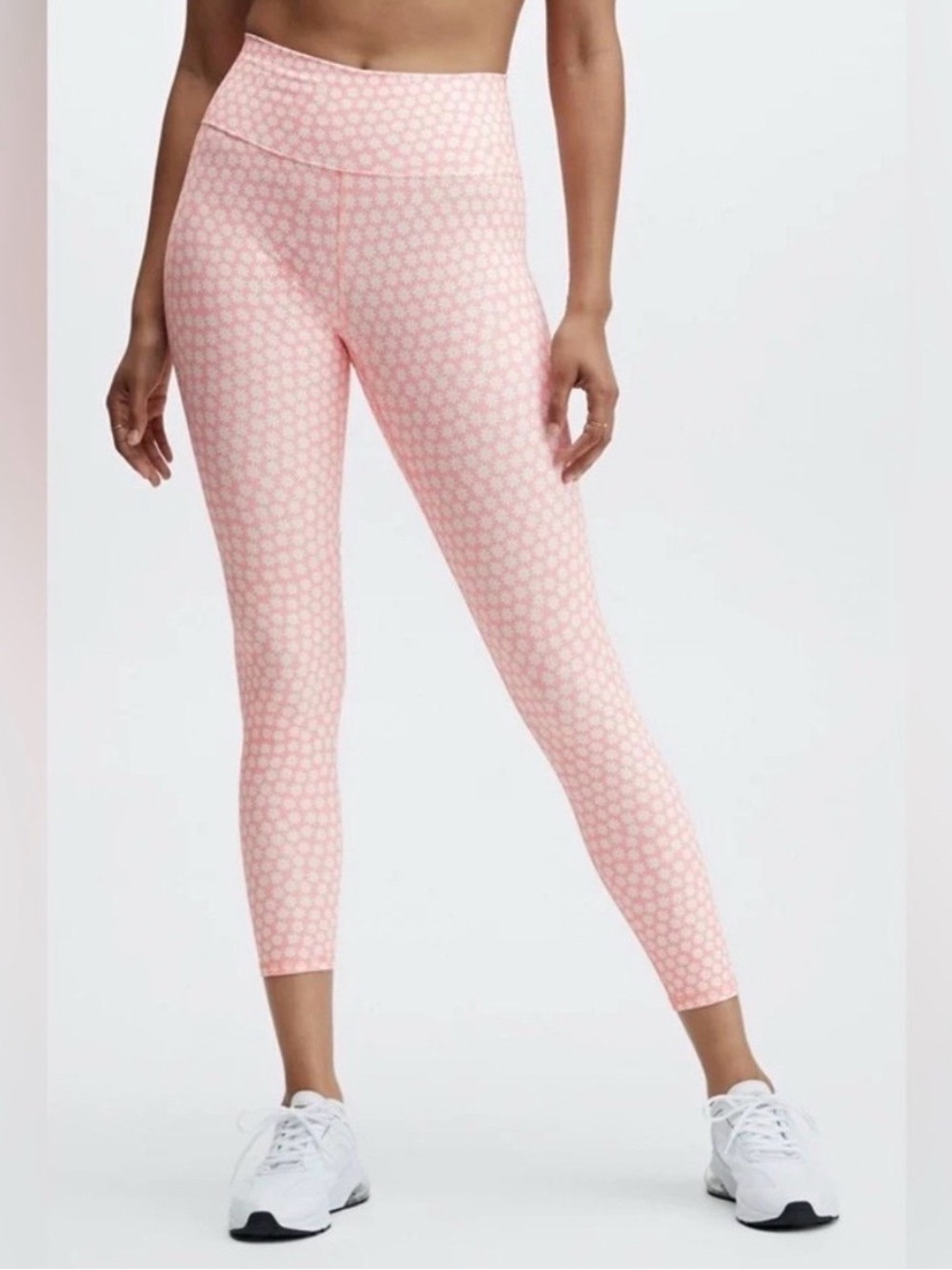 Fabletics Boost PowerHold® High-Waisted 7/8 Leggings Daisy/Pink Dust/Wild Lime